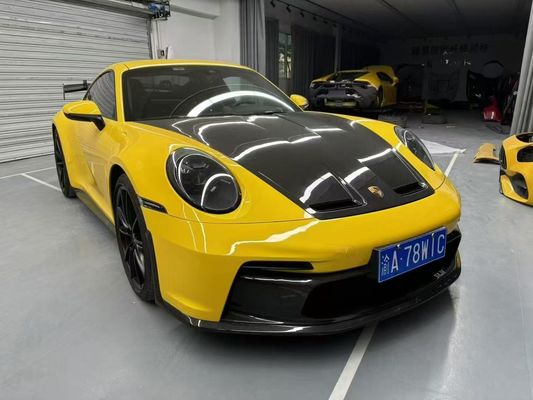 Porsche 992 Karbon fiber gövde Kit 992 GT3 tarzı ön ve arka tampon yan etek spoiler kaputu