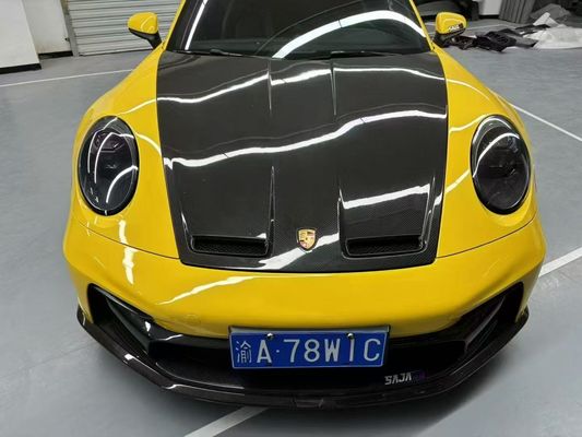Porsche 992 Karbon fiber gövde Kit 992 GT3 tarzı ön ve arka tampon yan etek spoiler kaputu