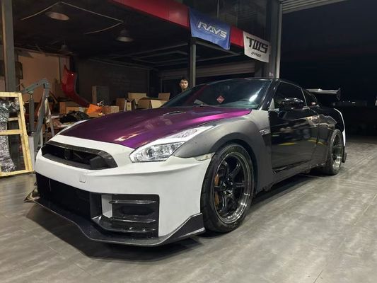 Nissan GTR Karbon fiber gövde Kit GTR r35 2024nismo tarzı yükseltilmiş ön ve arka tampon spoilerleri kaputu koruyucuları