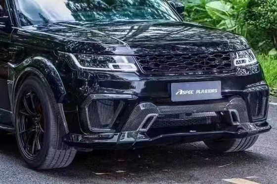 Runde ASPEC Stili CF&amp; FRP Geniş Vücut Kit Ön Tampon Arka Tampon Yan Etek Fender Land Rover RANGE ROVE SPORT 2014-2017 için