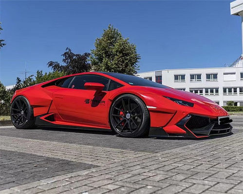 Lamborghini LP580 LP610 Karbon Elyafı Geniş Beden Kiti LP580 LP610 PD tarzı Yeniletilmiş Ön ve Arka Tampon Spoiler Geniş Beden