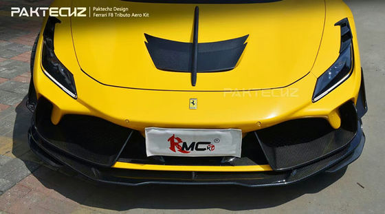 Paktechz Tarzı Karbon Elyafı Kütüphane Ferrari F8 Karbon Elyafı Kütüphane Ön Kürek Arka Diffuser Spoiler