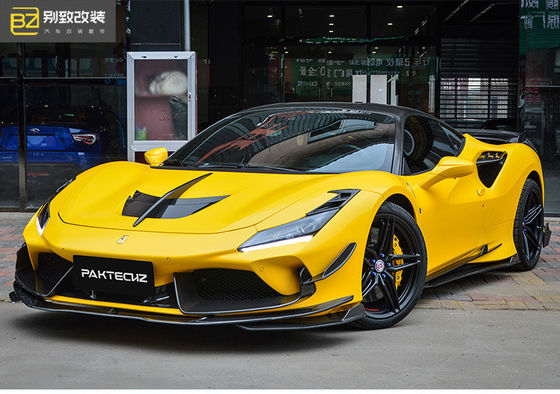 Paktechz Tarzı Karbon Elyafı Kütüphane Ferrari F8 Karbon Elyafı Kütüphane Ön Kürek Arka Diffuser Spoiler