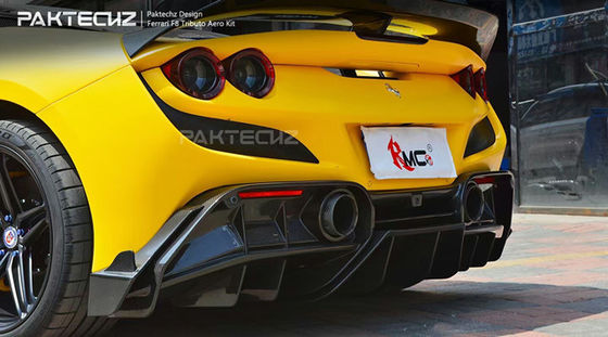 Paktechz Tarzı Karbon Elyafı Kütüphane Ferrari F8 Karbon Elyafı Kütüphane Ön Kürek Arka Diffuser Spoiler