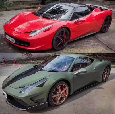 Ferrari 458 için Otomobil Parçası 458 Modelleştirilmiş Misha Tarzı Ön ve Arka Bumper Yan Etek Kapüşon Spoiler Body Kit