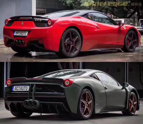 Ferrari 458 için Otomobil Parçası 458 Modelleştirilmiş Misha Tarzı Ön ve Arka Bumper Yan Etek Kapüşon Spoiler Body Kit