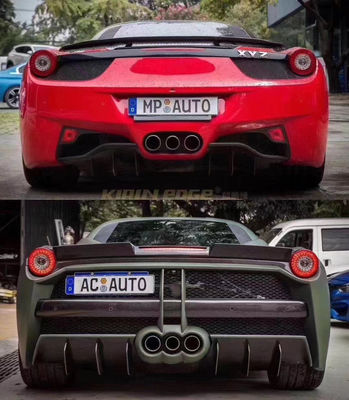 Ferrari 458 için Otomobil Parçası 458 Modelleştirilmiş Misha Tarzı Ön ve Arka Bumper Yan Etek Kapüşon Spoiler Body Kit