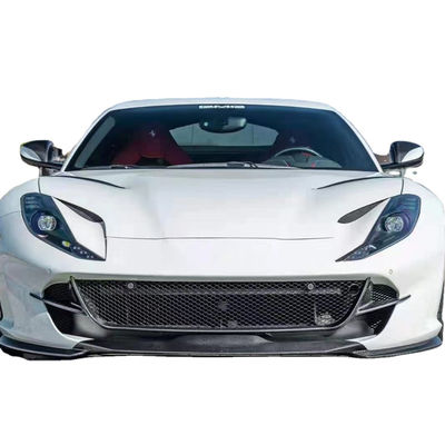 Ferrari 812 için Kuru Karbon Elyafı Karbon Elyafı Beden Kiti 812 Nivic Tarzı Geliştirilmiş Ön Dudak Diffuser Spoiler Hood