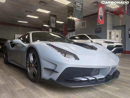 Ferrari için 488 Karbon Fiber Body Kit 488 Yükseltilmiş Misha Style Ön ve Arka Bumper Spoiler Hood Karbon Fiber Body Kit