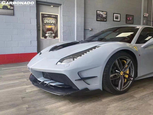 Ferrari için 488 Karbon Fiber Body Kit 488 Yükseltilmiş Misha Style Ön ve Arka Bumper Spoiler Hood Karbon Fiber Body Kit
