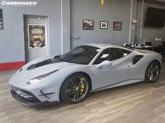 Ferrari için 488 Karbon Fiber Body Kit 488 Yükseltilmiş Misha Style Ön ve Arka Bumper Spoiler Hood Karbon Fiber Body Kit