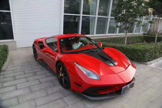 Ferrari için 488 Karbon Fiber Body Kit 488 Yükseltilmiş Misha Style Ön ve Arka Bumper Spoiler Hood Karbon Fiber Body Kit