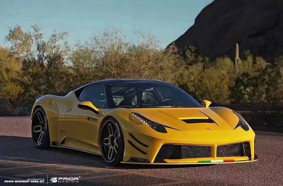 Ferrari için 458 Karbon Fiber Body Kit 458 PD stili Yenileştirilmiş Ön ve Arka Bumper Spoiler Hood Body Kit
