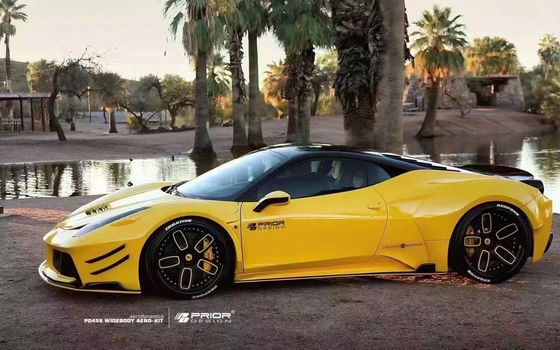 Ferrari için 458 Karbon Fiber Body Kit 458 PD stili Yenileştirilmiş Ön ve Arka Bumper Spoiler Hood Body Kit