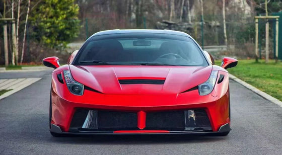 Ferrari için 458 Karbon Fiber Body Kit 458 PD stili Yenileştirilmiş Ön ve Arka Bumper Spoiler Hood Body Kit