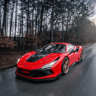 Ferrari için F8 Karbon Fiber Body Kit F8 Upgraded KEYVANY Style Ön Kürek Diffuser Spoiler Body Kit