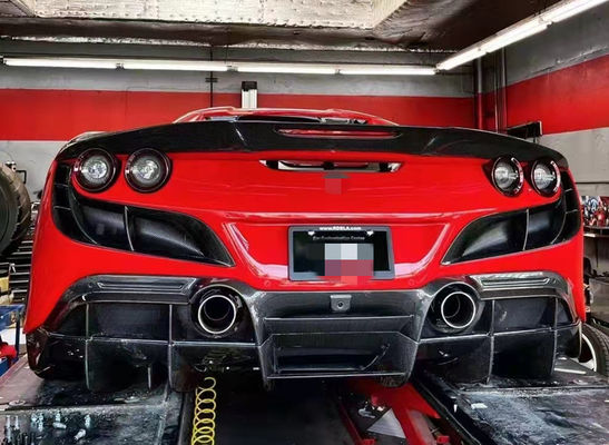 Ferrari için F8 Karbon Fiber Body Kit F8 Upgraded KEYVANY Style Ön Kürek Diffuser Spoiler Body Kit