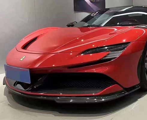 Ferrari SF90 Kuru Karbon Fiber Beden Kütüphane SF90 RH Tarzı Karbon Fiber Ön Dudak Diffuser Spoiler Yan Etek Beden Kütüphane