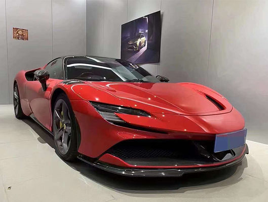 Ferrari SF90 Kuru Karbon Fiber Beden Kütüphane SF90 RH Tarzı Karbon Fiber Ön Dudak Diffuser Spoiler Yan Etek Beden Kütüphane
