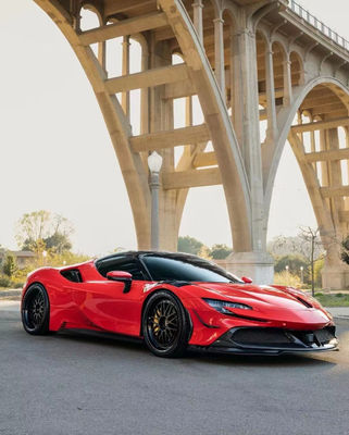 Ferrari için SF90 Karbon Fiber Body Kit SF90 Upgrade RYFT Style Jump Down Front Lip Diffuser Spoiler Body Kit