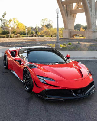 Ferrari için SF90 Karbon Fiber Body Kit SF90 Upgrade RYFT Style Jump Down Front Lip Diffuser Spoiler Body Kit