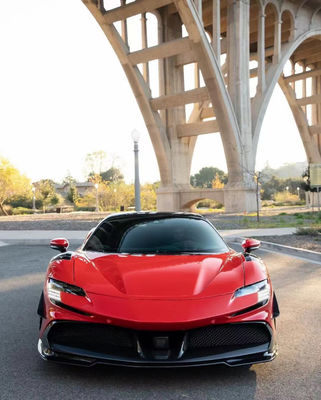 Ferrari için SF90 Karbon Fiber Body Kit SF90 Upgrade RYFT Style Jump Down Front Lip Diffuser Spoiler Body Kit