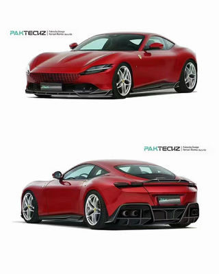 Ferrari için Kuru Karbon Elyafı ROMA Karbon Elyafı Vücut KitiROMA Karbon Elyafı Ön Dudak Diffuser Spoiler Hood Grill Vücut Kiti