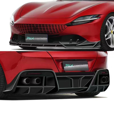 Ferrari için Kuru Karbon Elyafı ROMA Karbon Elyafı Vücut KitiROMA Karbon Elyafı Ön Dudak Diffuser Spoiler Hood Grill Vücut Kiti