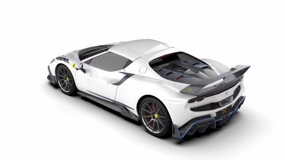 296GTB Ferrari Kit Car Body 2021 Kuru Karbon Fiber Ön Dudak Araba Ön Tampon Diffuser