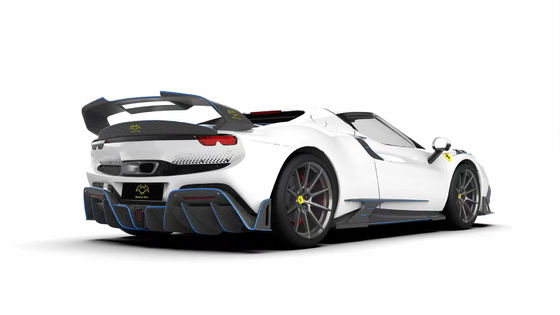 296GTB Ferrari Kit Car Body 2021 Kuru Karbon Fiber Ön Dudak Araba Ön Tampon Diffuser