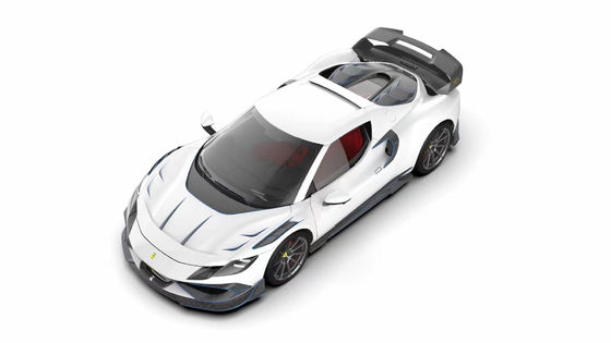 296GTB Ferrari Kit Car Body 2021 Kuru Karbon Fiber Ön Dudak Araba Ön Tampon Diffuser