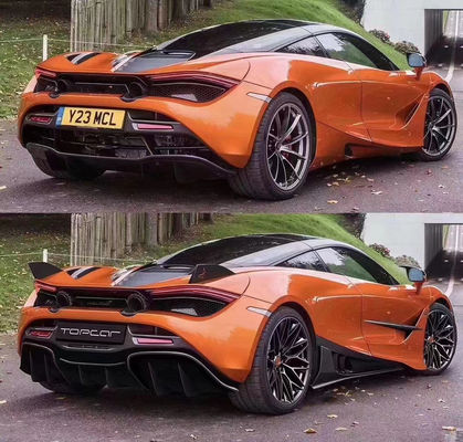 Karbon Fiber Karbon Fiber Body Kit McLaren 720S 720 Upgraded TOPCAR Style Ön Kürek Arka Diffuser Spoiler Cover