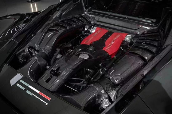488 Ferrari Body Kit Kuru Karbon Fiber Motor Kalkanı OEM Karbon Fiber Yağ Kapak