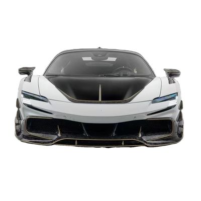 SF90 Ferrari Body Kit MSY Tarzı Karbon Fiber Arka Tampon Dudak Spatlı Yan Eteği