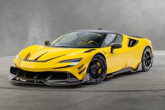 SF90 Ferrari Body Kit MSY Tarzı Karbon Fiber Arka Tampon Dudak Spatlı Yan Eteği
