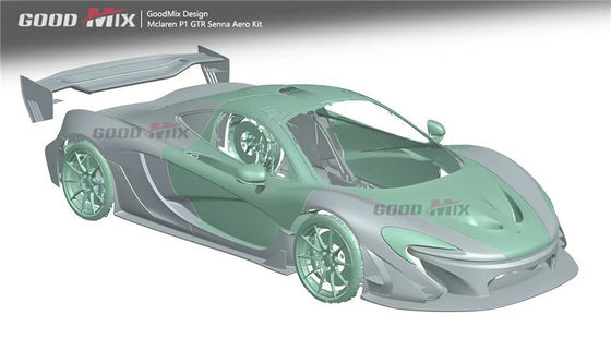 McLaren P1 Bodies Kit P1 Upgraded GTR Style Ön ve arka tampon spoilerler Karbon Fiber Body Kit