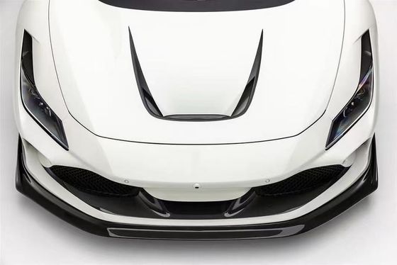 F8 Ferrari Karbon Araç Bodies Kit VOS Stili PP Karbon Fiber Lip Spoiler Hood Bodies Kit