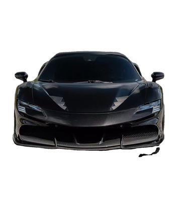 SF90 Ferrari Karbon Fiber Body Kit 1016 Stil Ön Dudak Hava Alımı Siyah Spoiler Fender