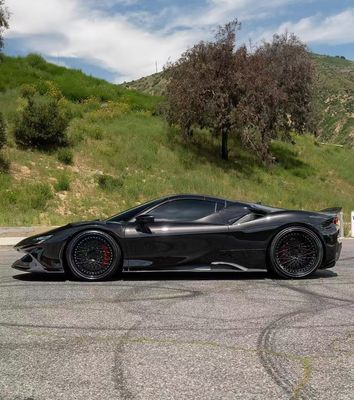 SF90 Ferrari Karbon Fiber Body Kit 1016 Stil Ön Dudak Hava Alımı Siyah Spoiler Fender