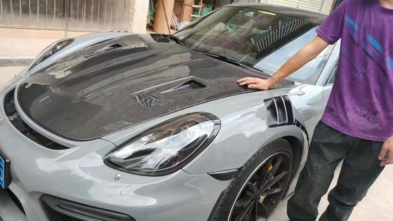 Porsche 981 Boxster için Karbon Elyaf Ürünleri Karbon Elyaf Kapak 981 Karbon Elyaf Motor Kapak Kapak 2013-2015