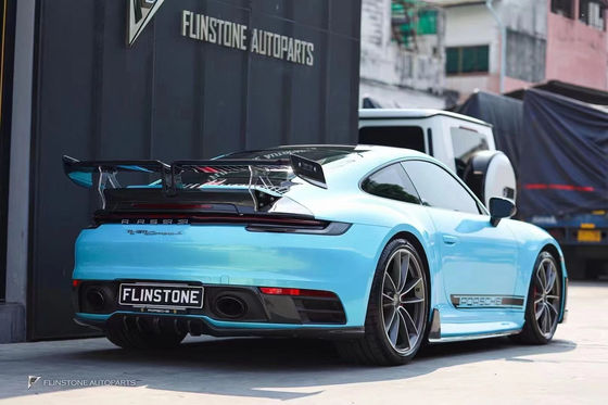 Porsche 911 992 Karbon Fiber Body Kit 911 992 Geliştirilmiş TechArt Stili Ön Kürek Diffuser Spoiler Side Skirt Body Kit