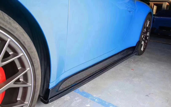 Porsche 911 992 Karbon Fiber Body Kit 911 992 Geliştirilmiş TechArt Stili Ön Kürek Diffuser Spoiler Side Skirt Body Kit