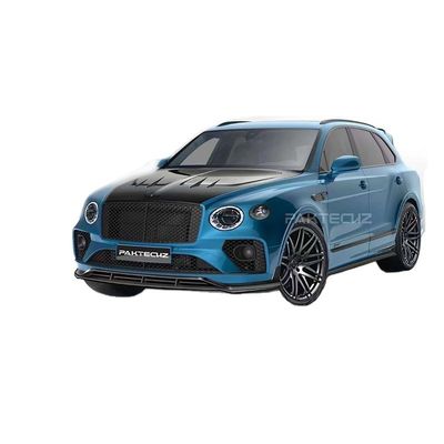 Otomatik Mavi Bentley Bentayga Vücut Kit geniş vücut Karbon Fiber Ön Dudak Diffuser Wing Hood