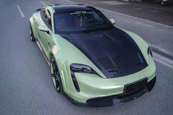 Porsche Taycan Karbon Fiber Body Kit Taycan Wide Bodyki Ön Kürek Yan Eteği Spoiler Diffuser için Yeni Ürün