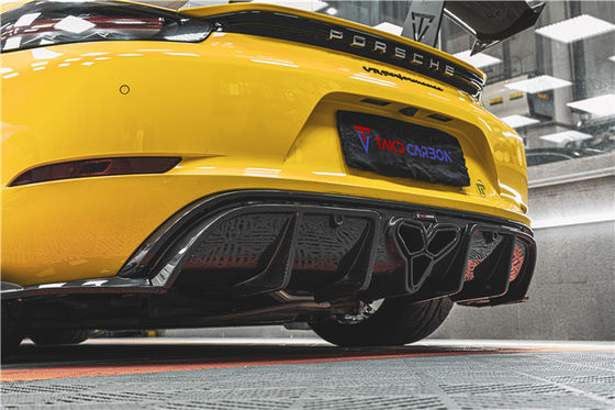 Porsche 718 Boxster Cayman için Karbon Fiber Malzemesi 718 Karbon Fiber Arka Diffuser EVO Stili 718 Karbon Fiber Body Kit
