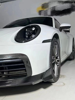 Porsche 911 992 Karbon Fiber Bodies Kit için Otomatik Parçalar 911 992 Yükseltilmiş Bras tarzı Ön Kürek Diffuser Spoiler Body Kit