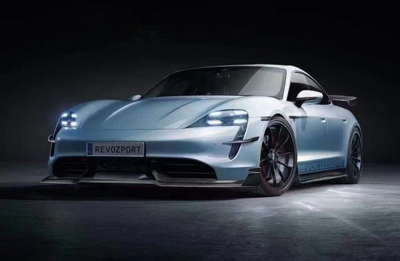Porsche Taycan Karbon Fiber Bodies Kit için Otomatik Parçalar TAYCAN Upgrade REVOZPORT Stil Ön Kürek Diffuser Spoiler Body Kit