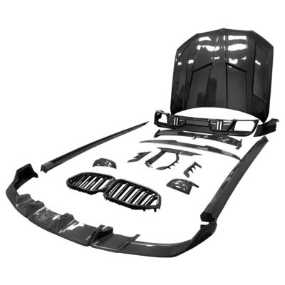 BMW X6M F96 Karbon Fiber Bodies Kit için Otomatik Parçalar X6M F96 Yükseltilmiş LARTE Tasarım Tarzı Ön Kürek Diffuser Spoiler Body Kit