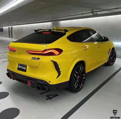 BMW X6M F96 Karbon Fiber Bodies Kit için Otomatik Parçalar X6M F96 Yükseltilmiş LARTE Tasarım Tarzı Ön Kürek Diffuser Spoiler Body Kit