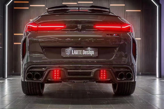 BMW X6M F96 Karbon Fiber Bodies Kit için Otomatik Parçalar X6M F96 Yükseltilmiş LARTE Tasarım Tarzı Ön Kürek Diffuser Spoiler Body Kit